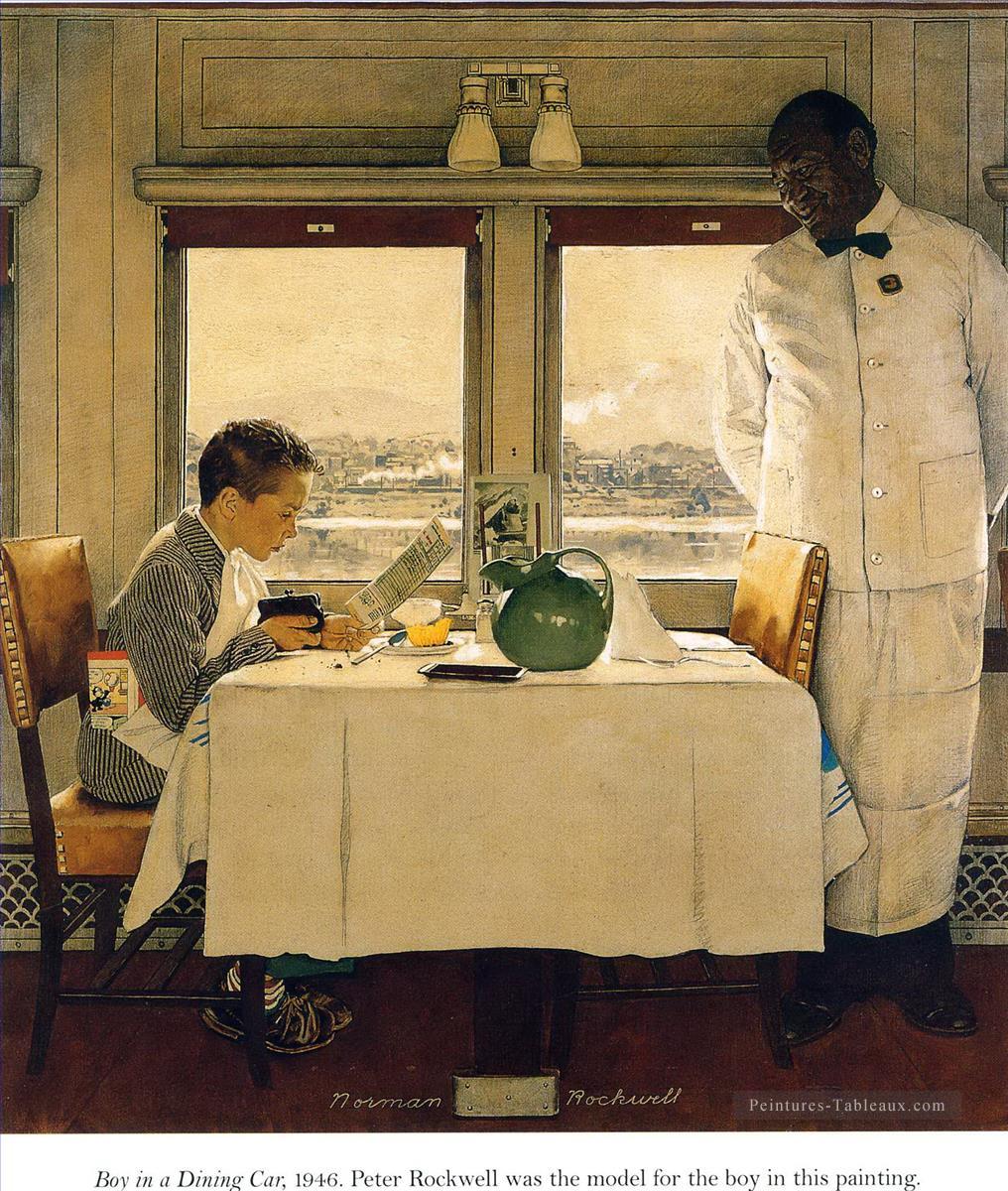 食堂車に乗った少年 1947年 ノーマン・ロックウェル油絵
